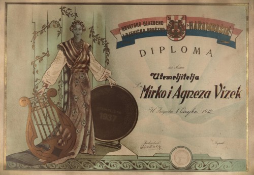 Diploma za člana utemeljitelja / Hrvatsko glazbeno i pjevačko društvo 